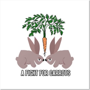 Carrot Clash - Hilarious Rabbit Showdown for the Last Bite! Posters and Art